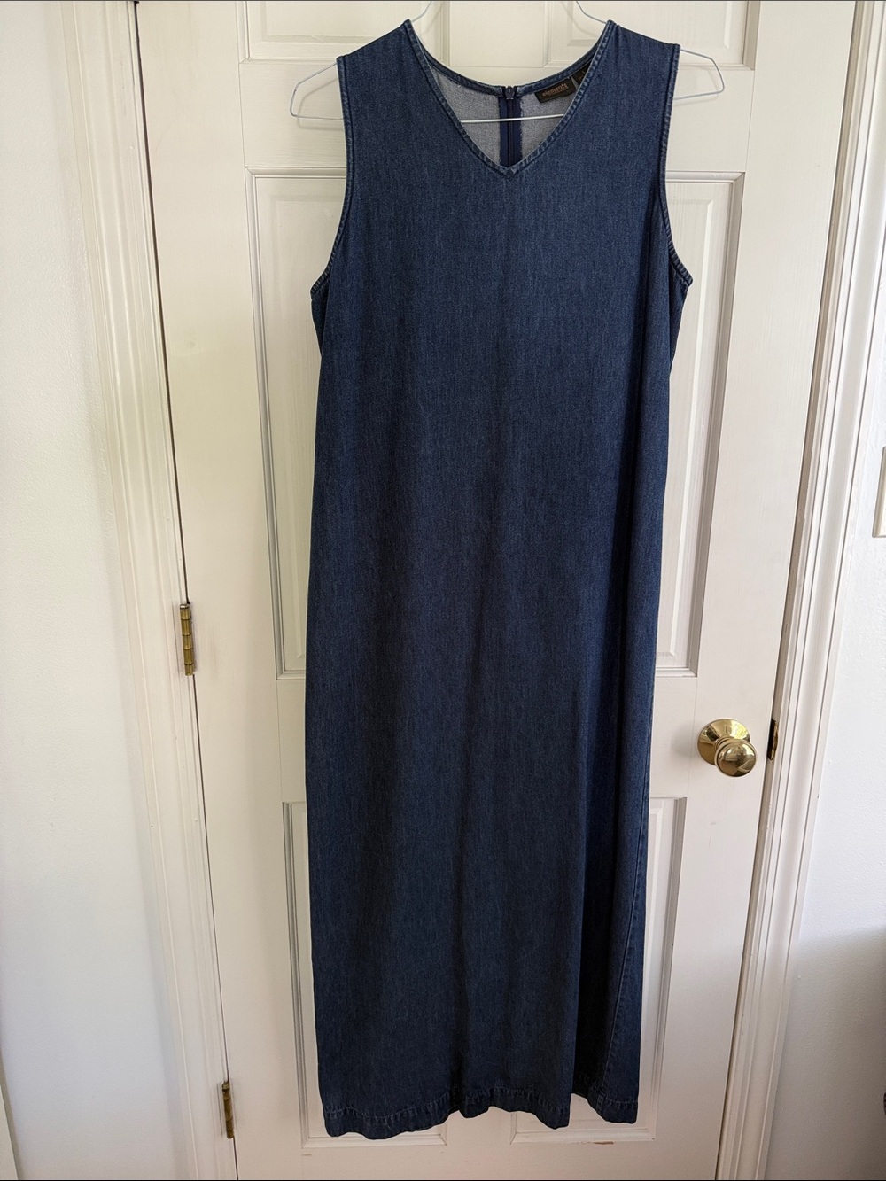 Vintage Denim Maxi Dress, L